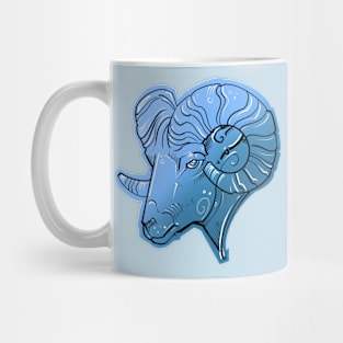 Blue Aries ram design Mug